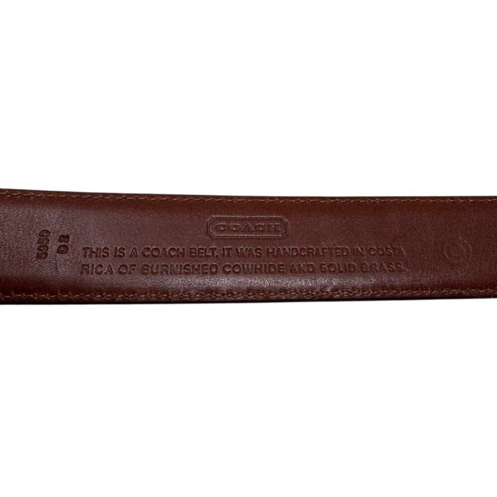 Coach Men's Vintage 90's Brown Leather Belt Size 42" polished Cowhide 5950 - Picture 7 of 8